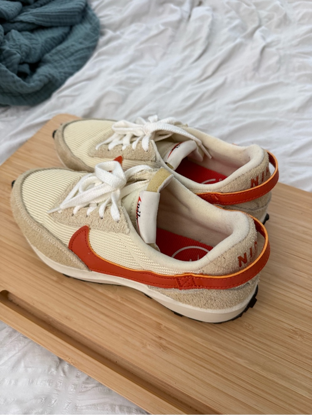 Nike Retro Low-Top Sneakers in Cream and Orange
